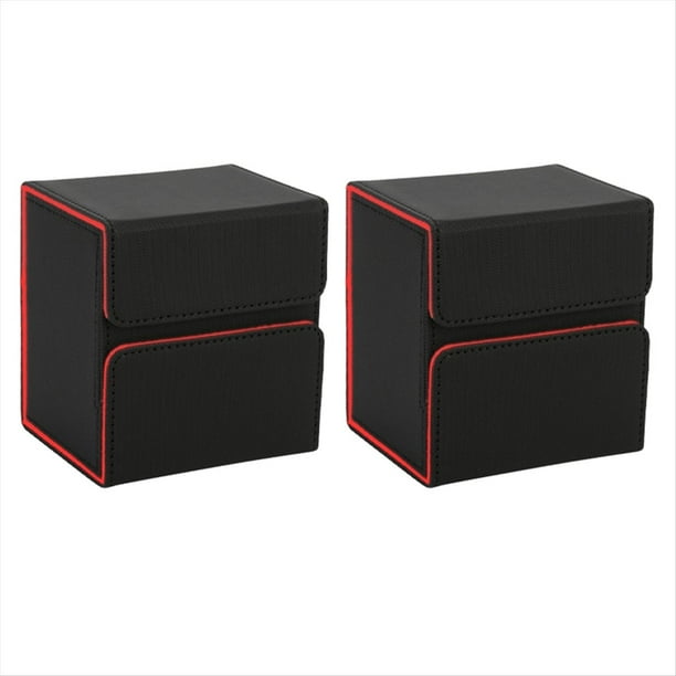 Caja de Almacenamiento Portátil de Juegos de Mesa, Protector de Tarjeta, Caja de Almacenamiento de Gran Capacidad Negro y Rojo