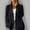 Black, variant on Womens Open Front Knit Blazer Cardigan Lapel Collar Button Down Long Sleeve Loose Fit Lightweight Sweater Jacket with Pockets Casual Work Office Daily Outfits, Black,S