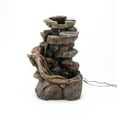 thumbnail image 4 of LuxenHome Resin Stacked Rock Waterfall Outdoor Fountain with LED Lights, 4 of 10