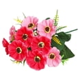 thumbnail image 2 of Artificial Flowers for Outdoors, Fake Flowers, Realistic Fake Wildflowers Artificial Cherry Blossom & Daisy Bouquet Floral Stems for Outdoor Window Box Porch Basket Patio Home Decor Red 1Pcs, 2 of 9