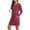 a1000_Hot Pink, variant on Vetsdori Womens Long Sleeve Mini Dresses Holiday Tunic Dresses Black Party Crew Neck,Summer Solid Color Dress for Junior Lightweight