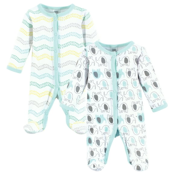 Luvable Friends Unisex Baby Cotton Preemie Sleep and Play, Elephants, Preemie