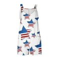 thumbnail image 4 of Honeeladyy American Flag T Shirt Women's Summer Comfortable Casual Suspender Printing Shorts Pocket Jumpsuit Shorts for Beach Hawaiian(Multicolor,2XL), 4 of 5
