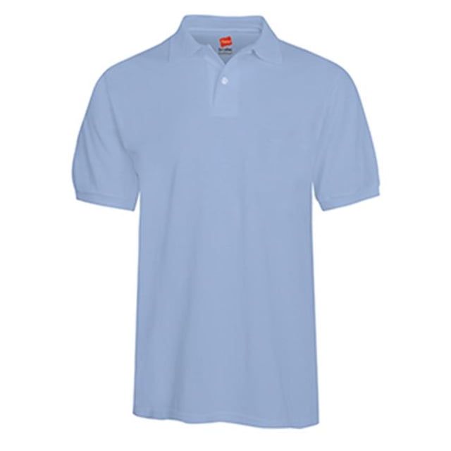 Hanes 054X Adult Comfortblend Ecosmart Jersey Polo, Light Blue - Extra Large