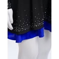 thumbnail image 6 of TiaoBug Cheerleading Outfits for Kids Girls Long Sleeve Mock Neck Rhinestones Cheer Top with Mini Skirt Set Blue 8, 6 of 7