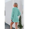 thumbnail image 5 of Women's Long Sleeve Shirt Solid Color Bat-sleeve Top S-XL, 5 of 5