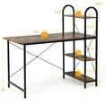 thumbnail image 4 of Costway 48" Reversible Computer Desk Writing Workstation w/ Storage Shelf Rustic Brown, 4 of 10