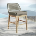 thumbnail image 2 of Counter Stool Chair, Gray, Teak Wood, Outdoor Patio Balcony Cafe Bistro Garden Hospitality Restaurant, Modern Contemporary, HB37666, 2 of 9
