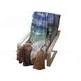 thumbnail image 4 of Tropical Soft Flannel Fleece Blanket, Exotic Rocky Coast with Wave Seychelles Island Paradise Beach Scenery, Cozy Plush for Indoor and Outdoor Use, 70" x 90", Cinnamon Blue Turquoise, by Ambesonne, 4 of 6
