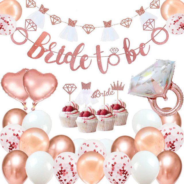 38 Uds. Conjunto de despedida de soltera, globos de decoración para fiesta, conjunto de decoraciones de globos de confeti y pancarta de fondo para decoración de fiesta