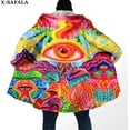 thumbnail image 2 of Capa de sueño con estampado 3D de ojos psicodélicos Trippy para hombres, abrigo grueso y cálido con capucha, abrigo de lana a prueba de viento, bata, manta, 6, 2 of 4