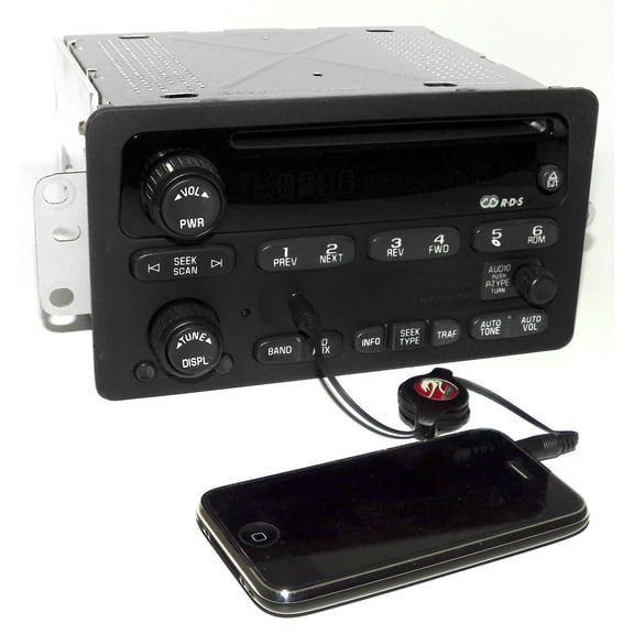 Restored UNLOCKED Chevy Car 2000-2005 Radio AM FM CD w Upgraded Aux Input RDS 10335223 (Refurbished)