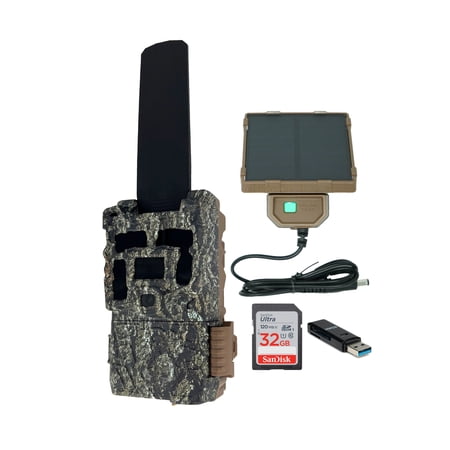 Browning Trail Camera Defender Wireless Pro Scout Max HD-DV Bundle with Solar Power Pack 32GB Memory Card and Reader (4 Items)