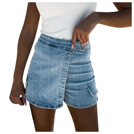 VMESZQFG Shorts for Women with Pockets Underwear Women Boy Shorts Womens Solid Color Pocket Straight Tube Loose Stretch Yoga Pants Color Contrast Solid Hair Curlers for Short Hair Women Blue