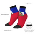 thumbnail image 5 of Women's Men's Haitian Flag Lightweight Ventilation Quarter Ankle Socks, 5 of 7