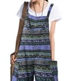 thumbnail image 3 of FASHIONWT Women Plus Size Printing Suspenders One-Piece Overalls Calf-Length Pants Square Neck Sleeveless Overalls, 3 of 4