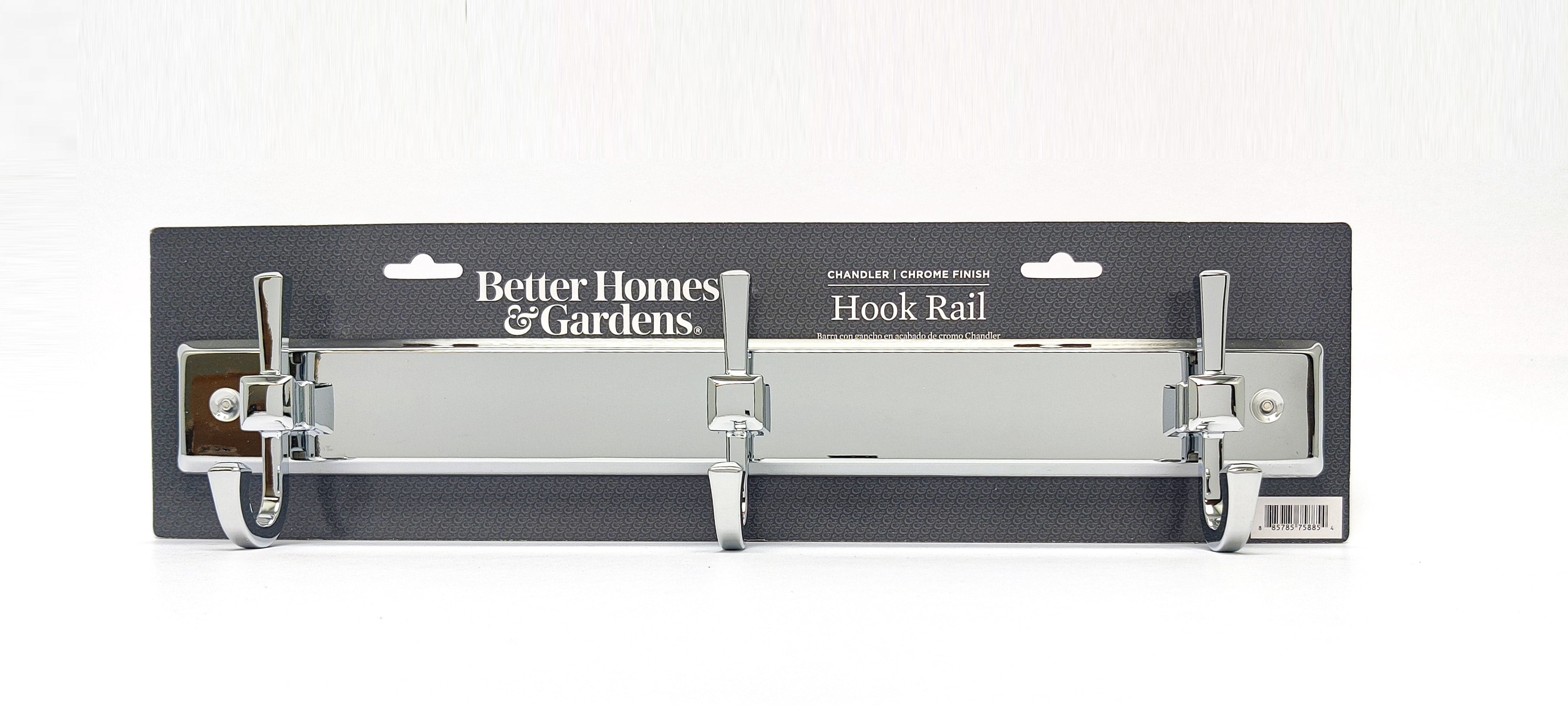 Better Homes & Gardens Chandler 18" Wall Mounted Hook Rack With 3 Hooks, Chrome