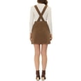 thumbnail image 3 of INSPIRE CHIC Women's Corduroy Overall V Neck Strap Mini Pinafore Dress with Pockets S Light Brown, 3 of 5