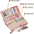 thumbnail image 2 of Bolsa de herramientas Cartera de gran capacidad 3 compartimentos para billetes 11 ranuras para tarjetas de crédito Ventana de identificación Chequera Soporte para teléfono Bolsillo con cremallera, 2 of 5