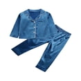 thumbnail image 1 of Pyjamas en Satin de Soie pour Filles Pyjamas Enfants Manches Longues Ensemble de Pjs Vêtements de Nuit, 1 of 5