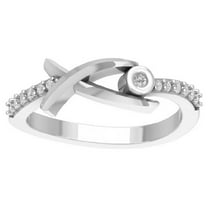 ARAIYA FINE JEWELRY 10K White Gold Lab Grown Diamond Criss Cross Band Ring (1/6 cttw, D-F Color, VS Clarity), Size 6.5