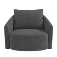 thumbnail image 4 of Novogratz Ines Round Swivel Accent Chair, Dark Gray Micro Boucle, 4 of 9