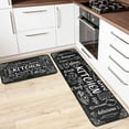 thumbnail image 3 of Black Kitchen Rugs and Mats Set of Set of 2s Non-Skid Washable Non-Slip Backing Anti Fatigue Kitchen Mat Microfiber Kitchen Runner Rugs for Home Kitchen 17"x47.2"+17"x23.6", 3 of 7