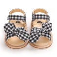 thumbnail image 4 of Baby Girls Sandal Summer Toddler Slipper Shoes 0-24 months Baby Girls Sandals Plaid Cute Summer Flat Princess Shoes Infant First Walkers Black 0-6 Months, 4 of 7