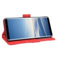 thumbnail image 5 of Étui pour Samsung Galaxy Note 8, Housse Réglable Détachable, Porte-Cartes, Fermeture Magnétique, Étui Portefeuille en Cuir - Rouge, 5 of 5