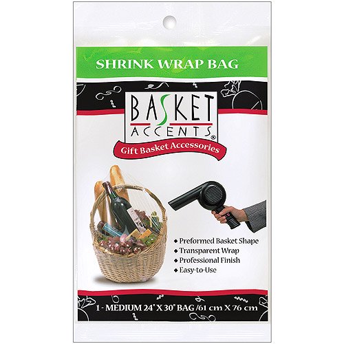 Basket Accents Medium Clear Shrink Wrap Bag, 1Pack