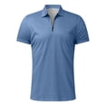 thumbnail image 6 of RUTAYY Men's Outfits Casual Solid Color 2 Piece Turndown Collar Zipper Short Sleeve Tops Drawstring Shorts Beach Vacation Clothing Sets, 6 of 6