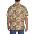 thumbnail image 3 of Balery Mandala Camisa Casual de Manga Corta con Botones para Hombre, Texturizada, Estilo Cubano, para Playa, Verano-Small, 3 of 5