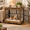Rustic Brown, variant on 32" Dog Crate Furniture, Wooden Indoor Dog Kennel with Double Doors, Removable Privacy Curtain, Lockable Caster Wheels, Decorative Pet Cage End Table for Small and Medium Dogs