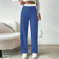 thumbnail image 6 of ZHYou Womens Sweatpants,Wide Leg Fleece Lined Warm Thick Fitted Pants,High Waist Casual Loose Trousers with Pockets,Blue,Size S, 6 of 9
