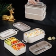 thumbnail image 3 of Stackable Bento Box 304 Stainless Steel Insulated Lunch Containers Leakproof For School Office, 3 of 8