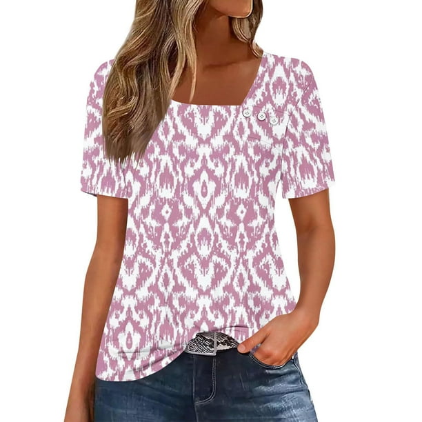 Usted Es Más Que una Camisa de Puntuación de Prueba, de Moda Casual Impreso Botón de Manga Corta Cuello en V para las Mujeres