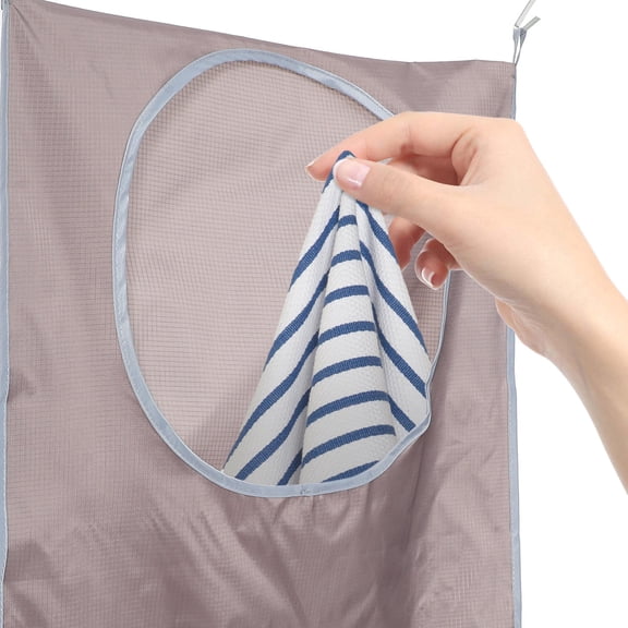 OUNONA Space Saving Hanging Laundry Hamper Bag for Dirty Clothes and Multi Use Behind Door Storage