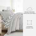 thumbnail image 3 of Noble Linens 8 Piece Solid Duvet Bundle in Light Gray, King, 3 of 5