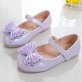 thumbnail image 5 of TOWED22 Girls Dress Shoes, Flower Toddler/Little Kid Girl Shoes, Bowknot Mary Jane Flat Shoes for School Party(Purple,10.5), 5 of 5
