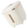 thumbnail image 3 of Contenedor apilable para almacenar alimentos secos, frijoles y cereales, capacidad de 15 kg, dispensador de arroz sellado de PP blanco, 3 of 8
