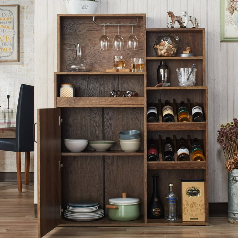 Slatted cabinet wine server hotsell