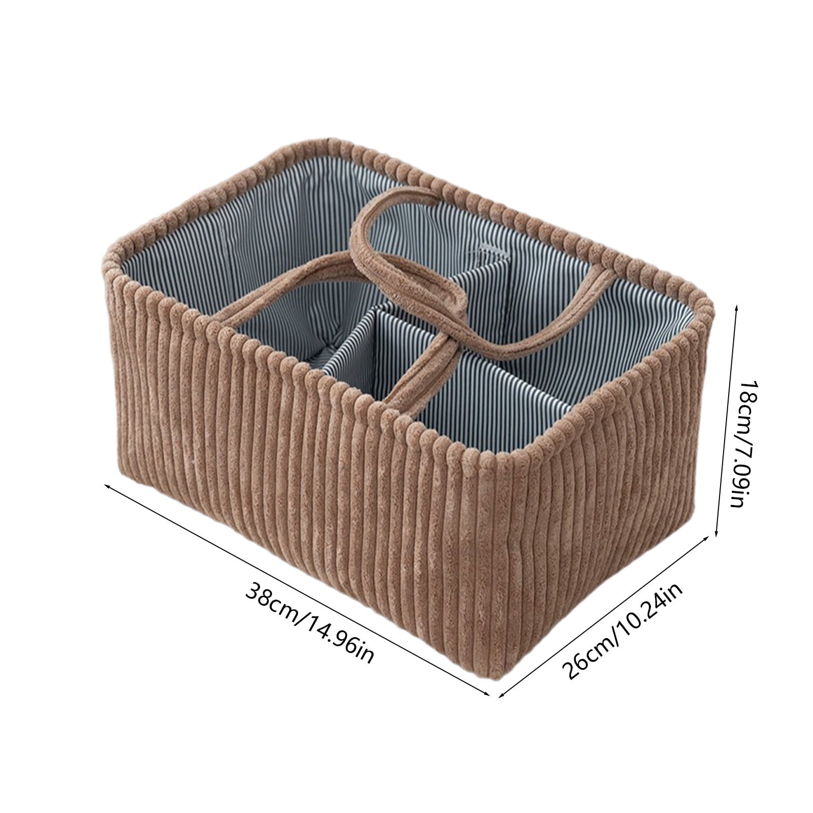 Baby Diaper Caddy Organizer for Changing Table – Stylish Nursery Storage Basket, Newborn Essentials, Baby Shower Gifts and Registry Must-Haves for Boy or Girl, Car Diaper Caddy, Corduroy