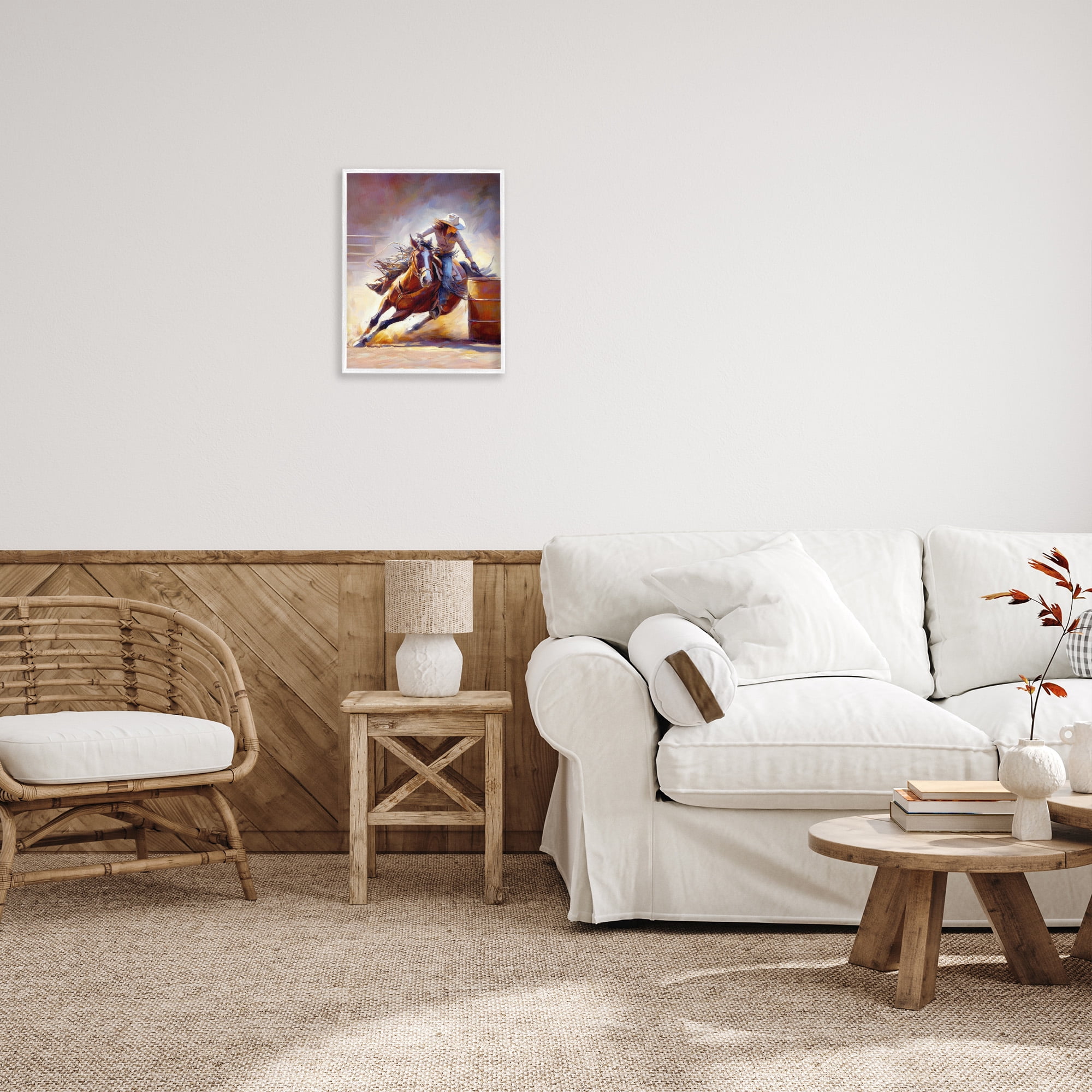 Stupell Industries Equestrian Jockey Girl Animals & Insects Painting White Framed Art Print Wall Art, 16 x 20