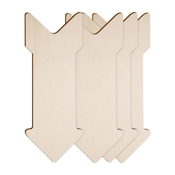 Esquirla 4Pcs Unfinished Wood Sign Blank Wooden Arrows Plaque DIY Drawing Decorative Wooden Slices Tag for Home Wedding Bar Porch Sign