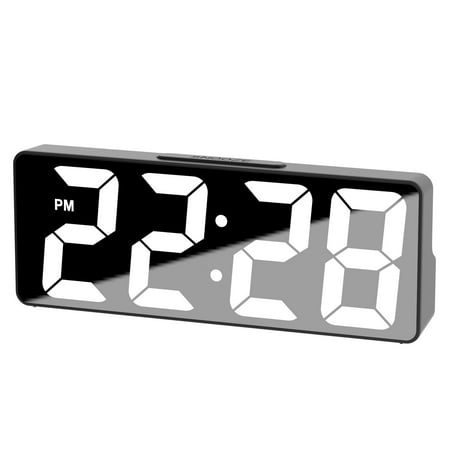 Contemporary USB Alarm Clock with Mirrored Finish, Oversized LED Display, Temperature Settings photo Contemporary USB Alarm Clock with Mirrored Finish, Oversized LED Display, Temperature Settings