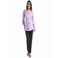 thumbnail image 3 of Blusa Maternidad Off Shoulder Rayón Fresca Cómoda Ropa Embarazo Blusa Mujer Versátil Color Lila, 3 of 4