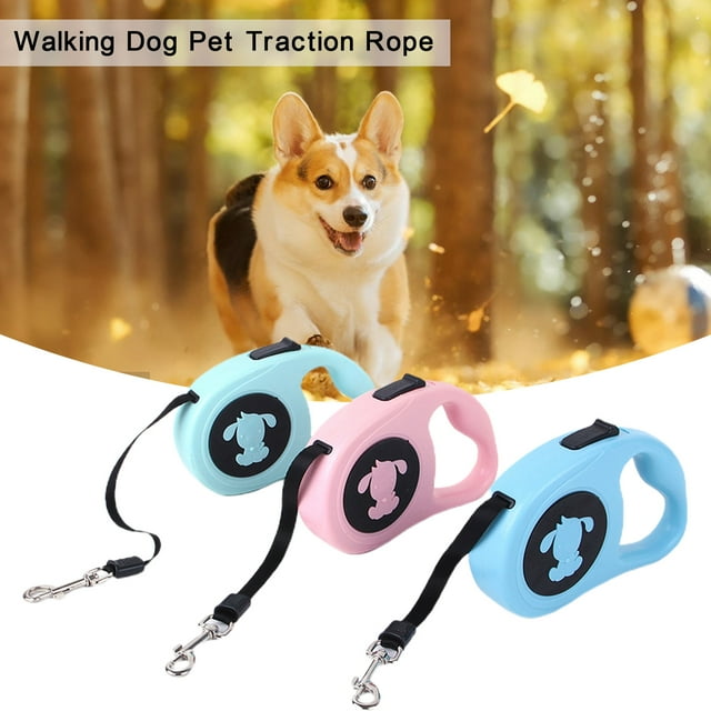 Neinkie Laisse Rétractable pour Chien 3/5M, Laisse de Marche pour Animaux de Compagnie avec Poignée Antidérapante, Ruban en Nylon Résistant, Sans Enchevêtrement, Verrouillage à un Bouton et Relâchement
