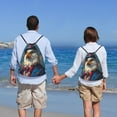 thumbnail image 5 of Daiia Surreal Bald Eagle Gentleman Pattern Drawstring Backpack, Gym Bag, Lightweight Backpack, Water-Resistant Bag Travel Sports Backpack, Fitness Bag, Yoga Bag-Small, 5 of 6