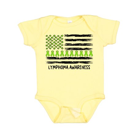 

Inktastic Lymphoma Awareness Lime Ribbons and Flag Gift Baby Boy or Baby Girl Bodysuit