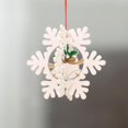 thumbnail image 1 of SHAR Set of 2, 3D Christmas Tree Decorations: White Snowflake + Handmade Red Wooden Pendant, 1 of 5